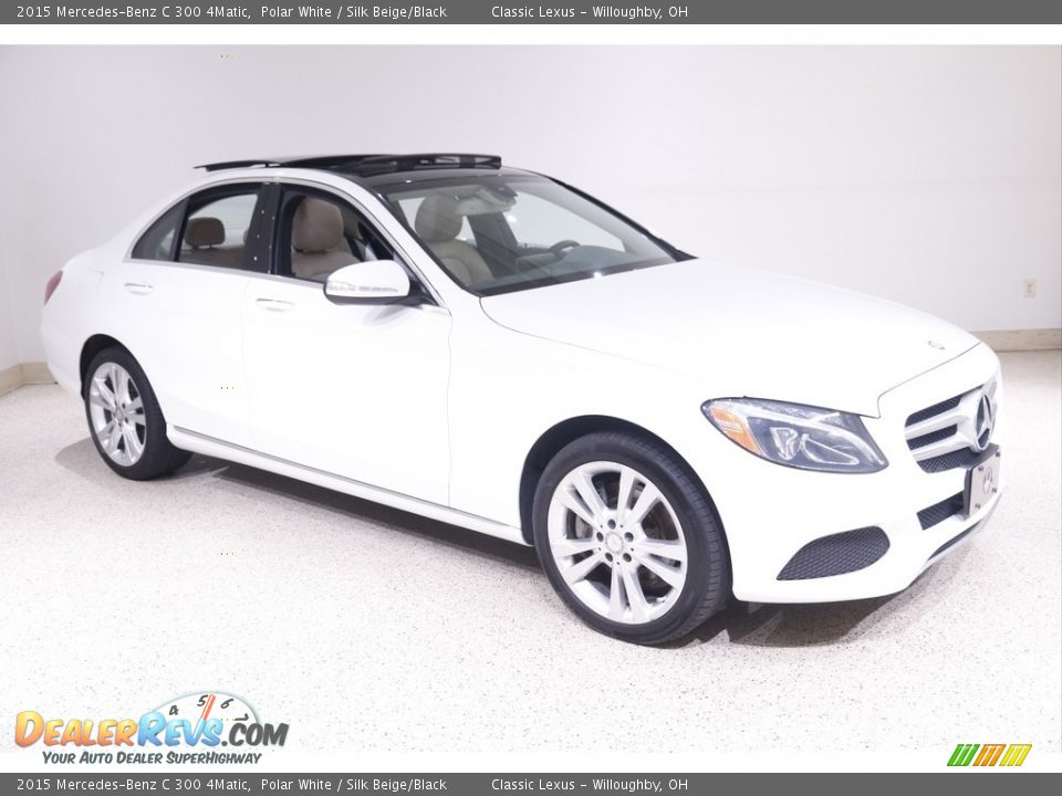 2015 Mercedes-Benz C 300 4Matic Polar White / Silk Beige/Black Photo #1