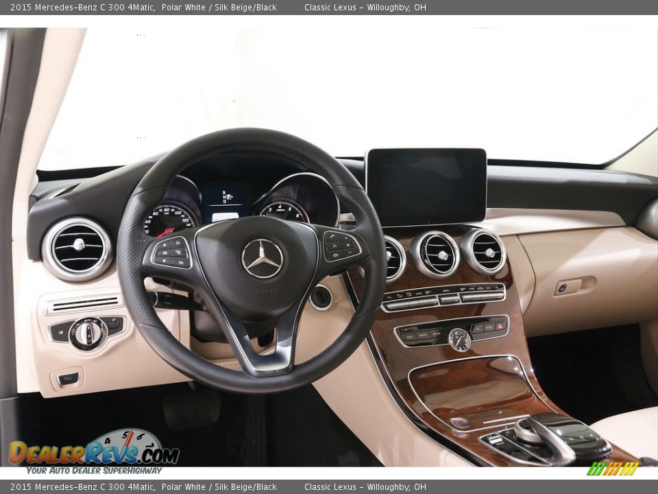 2015 Mercedes-Benz C 300 4Matic Polar White / Silk Beige/Black Photo #7