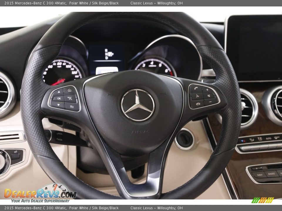 2015 Mercedes-Benz C 300 4Matic Polar White / Silk Beige/Black Photo #8