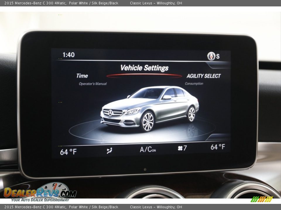 2015 Mercedes-Benz C 300 4Matic Polar White / Silk Beige/Black Photo #14