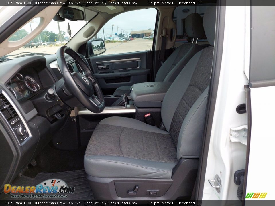 Black/Diesel Gray Interior - 2015 Ram 1500 Outdoorsman Crew Cab 4x4 Photo #9