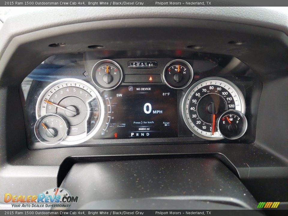 2015 Ram 1500 Outdoorsman Crew Cab 4x4 Gauges Photo #17