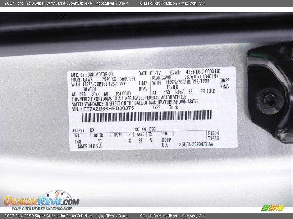 2017 Ford F250 Super Duty Lariat SuperCab 4x4 Ingot Silver / Black Photo #25
