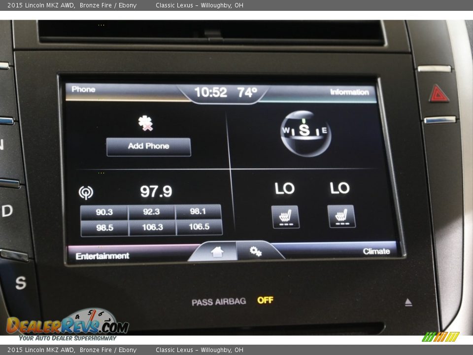 Controls of 2015 Lincoln MKZ AWD Photo #10