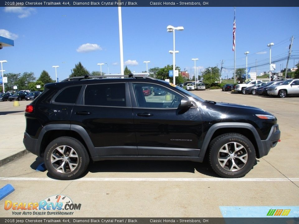 2018 Jeep Cherokee Trailhawk 4x4 Diamond Black Crystal Pearl / Black Photo #4