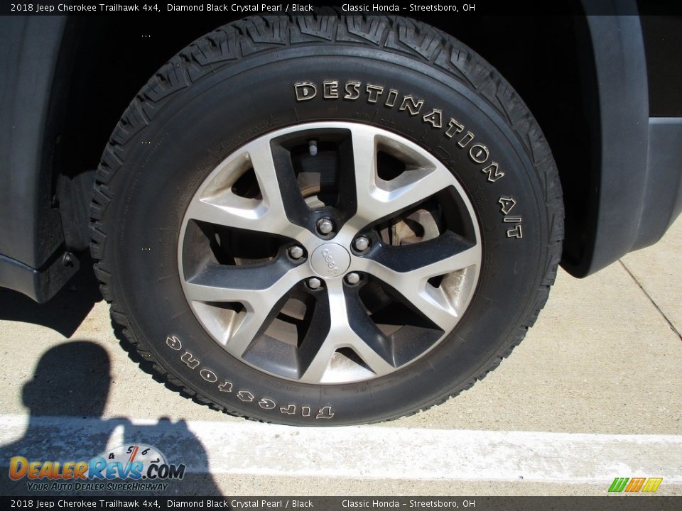 2018 Jeep Cherokee Trailhawk 4x4 Diamond Black Crystal Pearl / Black Photo #5