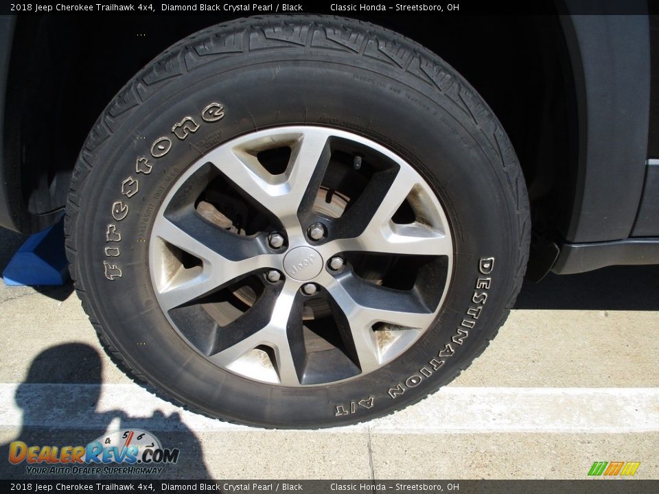 2018 Jeep Cherokee Trailhawk 4x4 Diamond Black Crystal Pearl / Black Photo #6