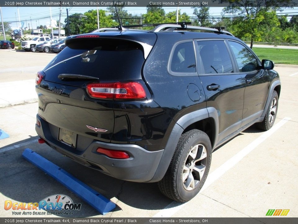 2018 Jeep Cherokee Trailhawk 4x4 Diamond Black Crystal Pearl / Black Photo #7