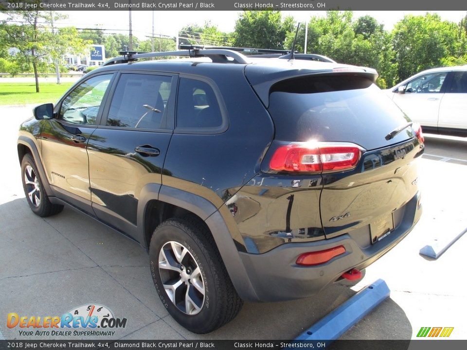 2018 Jeep Cherokee Trailhawk 4x4 Diamond Black Crystal Pearl / Black Photo #10