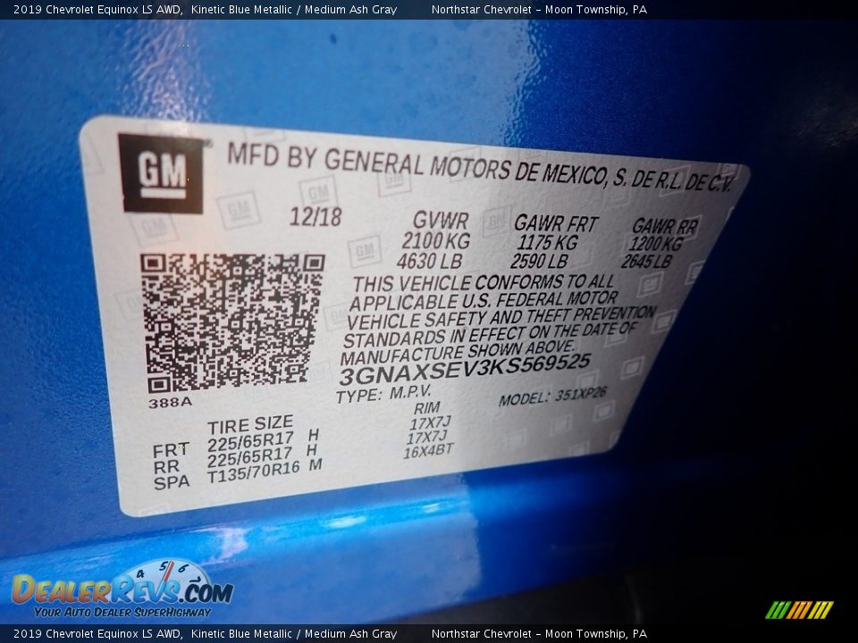 2019 Chevrolet Equinox LS AWD Kinetic Blue Metallic / Medium Ash Gray Photo #28