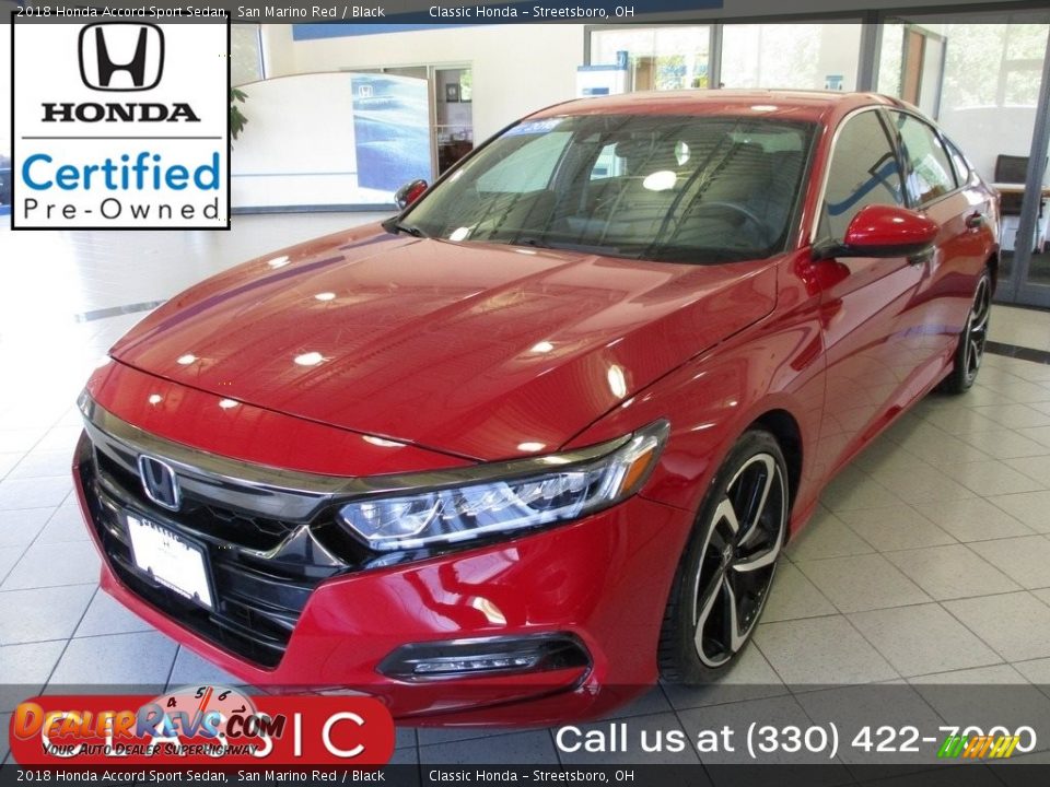 2018 Honda Accord Sport Sedan San Marino Red / Black Photo #1
