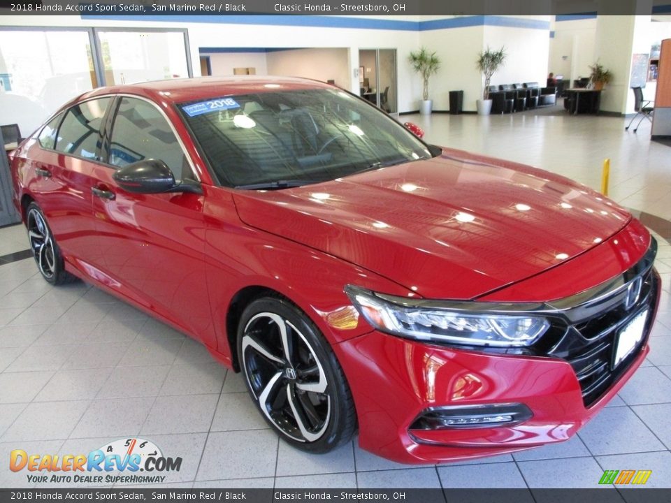 2018 Honda Accord Sport Sedan San Marino Red / Black Photo #3