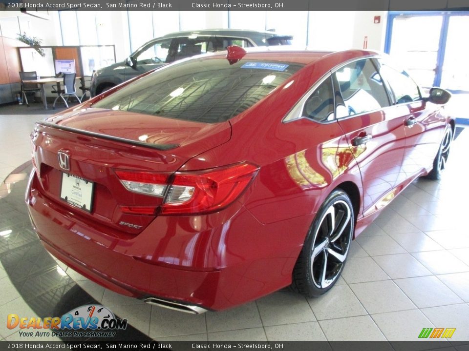 2018 Honda Accord Sport Sedan San Marino Red / Black Photo #7