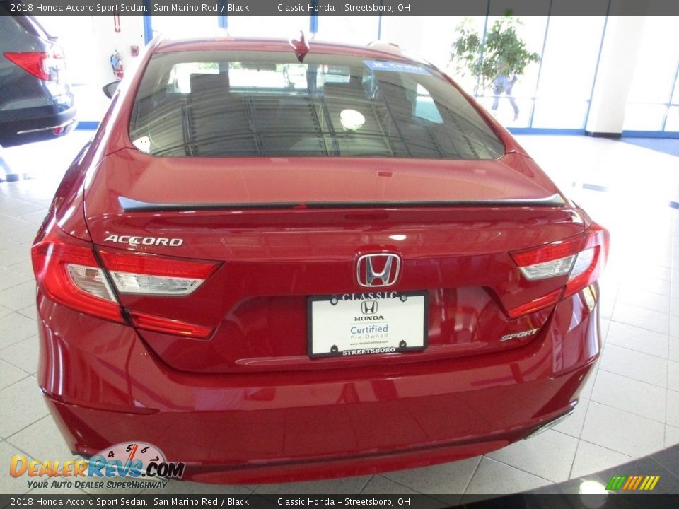 2018 Honda Accord Sport Sedan San Marino Red / Black Photo #8