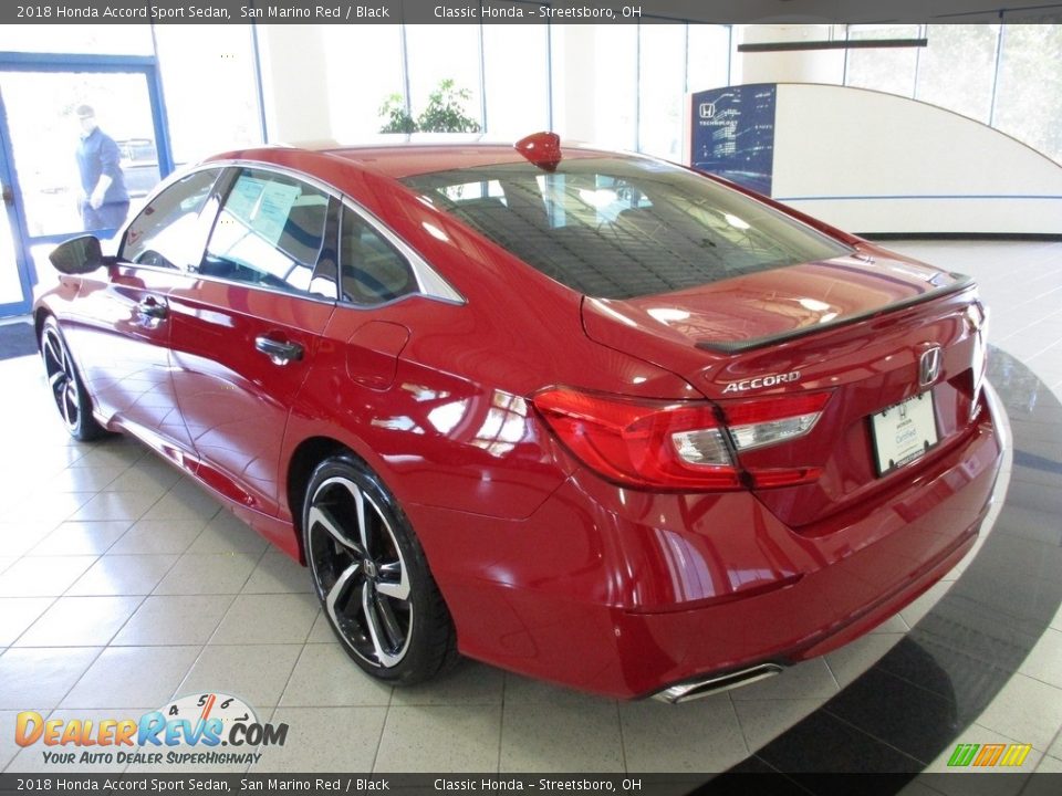 2018 Honda Accord Sport Sedan San Marino Red / Black Photo #9
