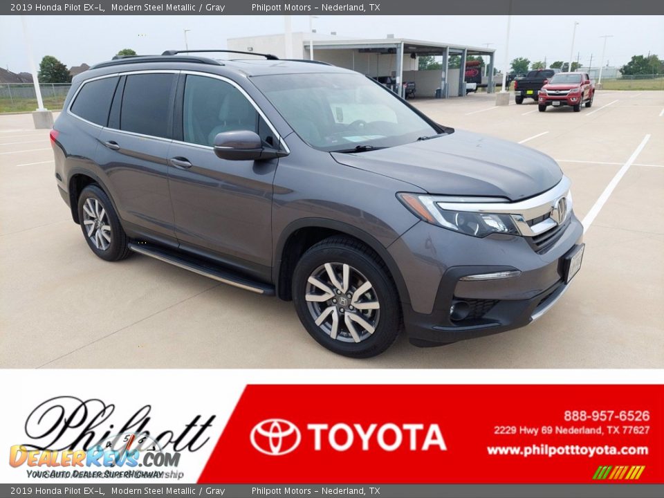 2019 Honda Pilot EX-L Modern Steel Metallic / Gray Photo #1