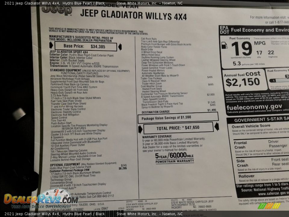 2021 Jeep Gladiator Willys 4x4 Hydro Blue Pearl / Black Photo #28