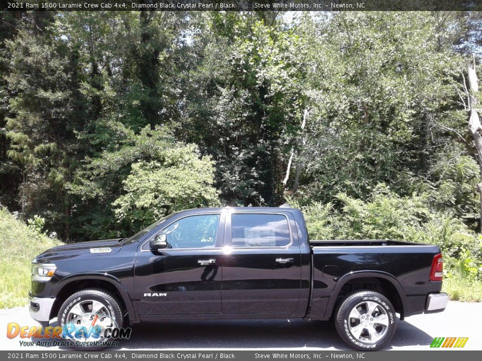 2021 Ram 1500 Laramie Crew Cab 4x4 Diamond Black Crystal Pearl / Black Photo #1