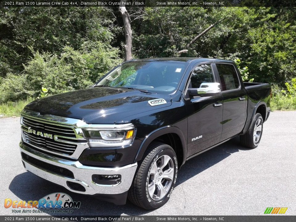 2021 Ram 1500 Laramie Crew Cab 4x4 Diamond Black Crystal Pearl / Black Photo #2