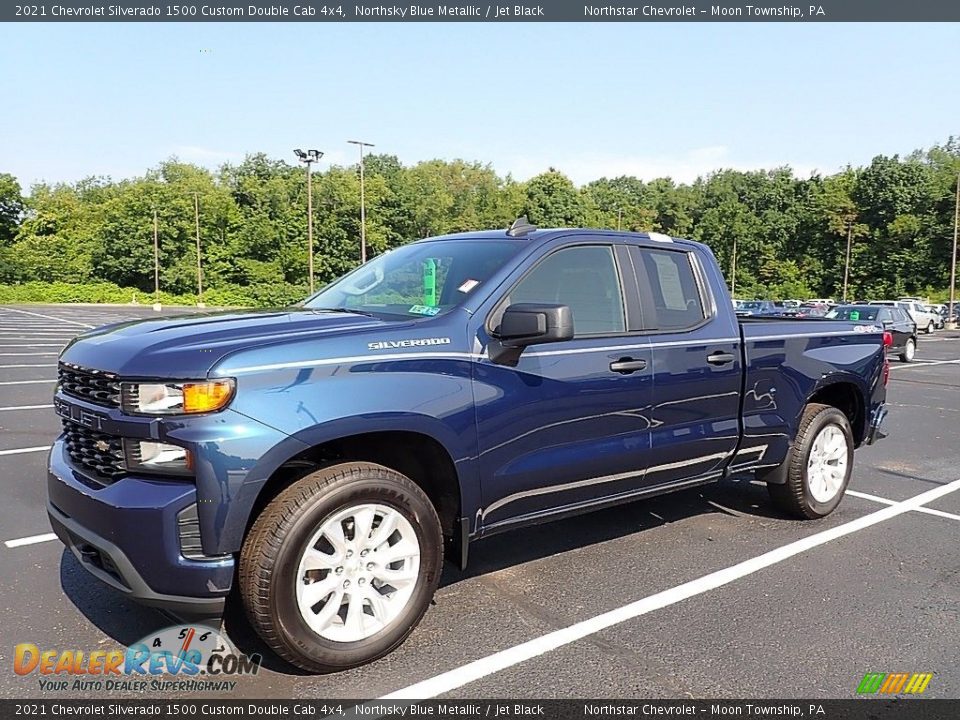 2021 Chevrolet Silverado 1500 Custom Double Cab 4x4 Northsky Blue Metallic / Jet Black Photo #1