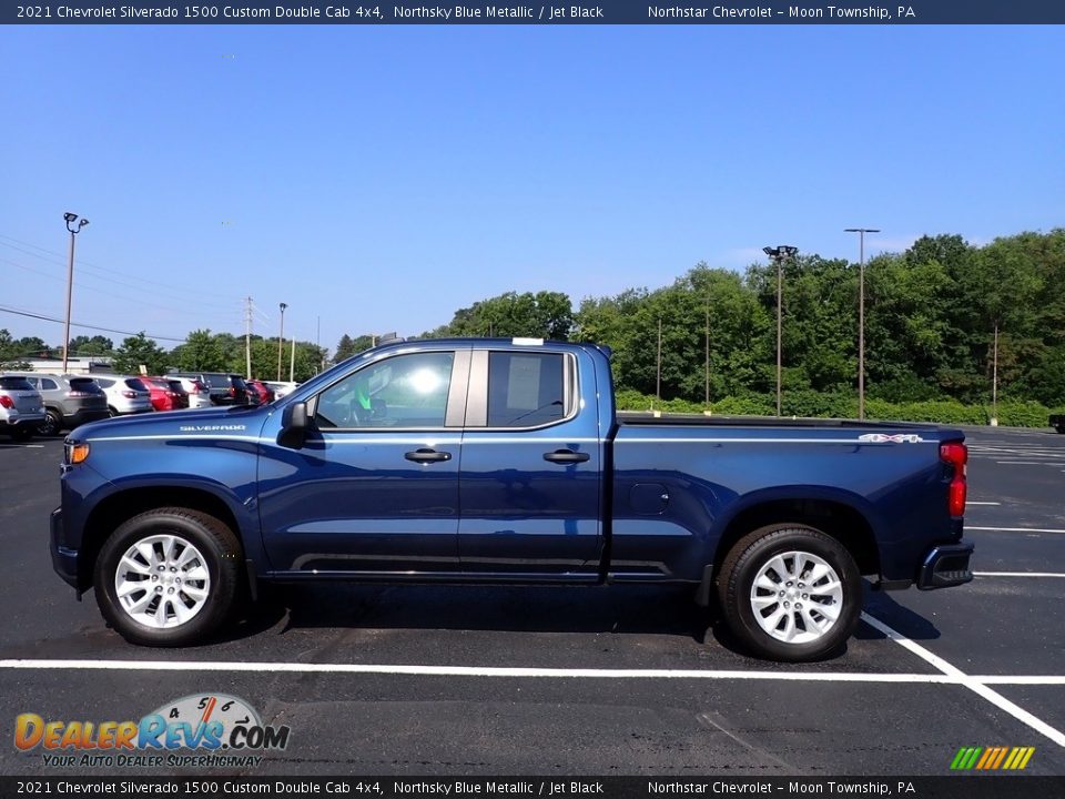 2021 Chevrolet Silverado 1500 Custom Double Cab 4x4 Northsky Blue Metallic / Jet Black Photo #2