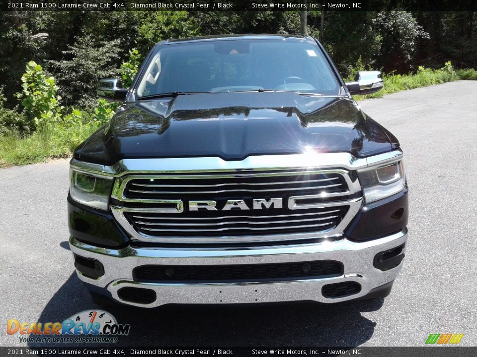 2021 Ram 1500 Laramie Crew Cab 4x4 Diamond Black Crystal Pearl / Black Photo #3