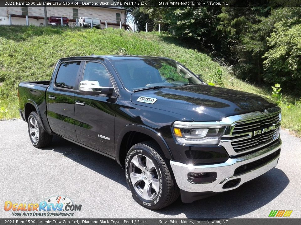 2021 Ram 1500 Laramie Crew Cab 4x4 Diamond Black Crystal Pearl / Black Photo #4