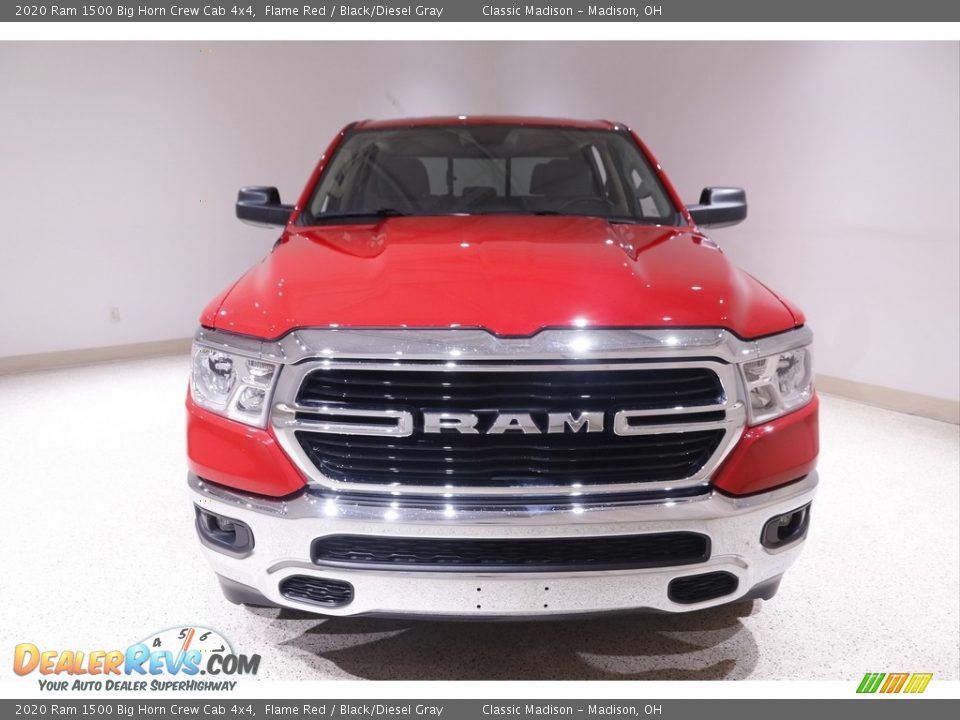 2020 Ram 1500 Big Horn Crew Cab 4x4 Flame Red / Black/Diesel Gray Photo #2