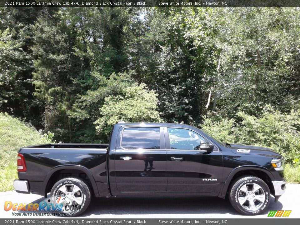 2021 Ram 1500 Laramie Crew Cab 4x4 Diamond Black Crystal Pearl / Black Photo #5