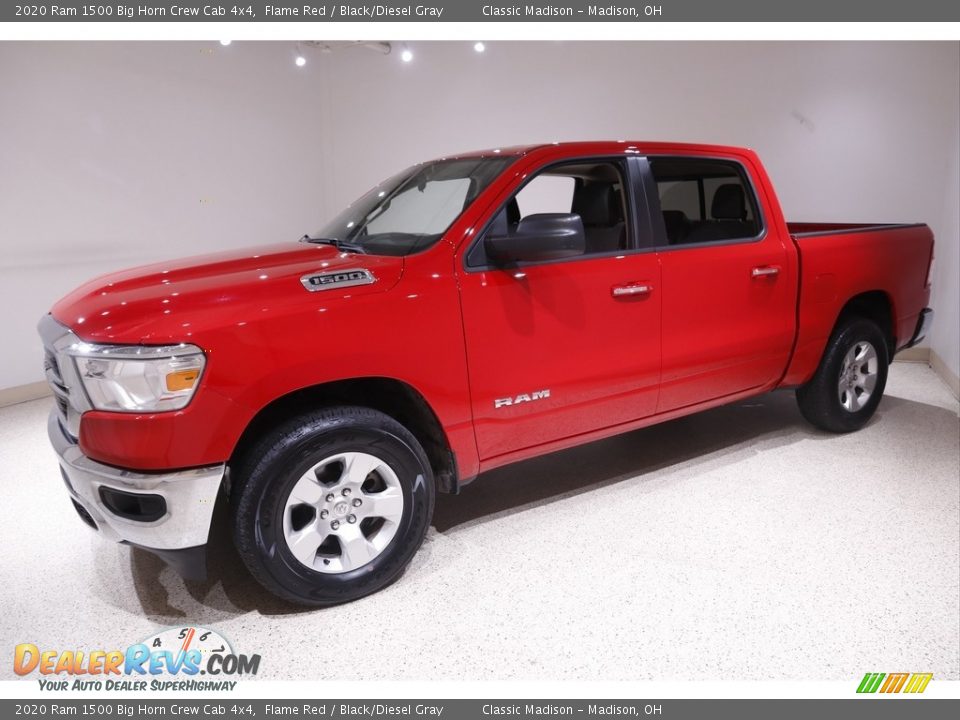 2020 Ram 1500 Big Horn Crew Cab 4x4 Flame Red / Black/Diesel Gray Photo #3