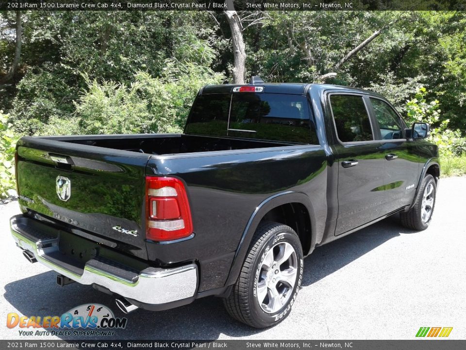 2021 Ram 1500 Laramie Crew Cab 4x4 Diamond Black Crystal Pearl / Black Photo #6