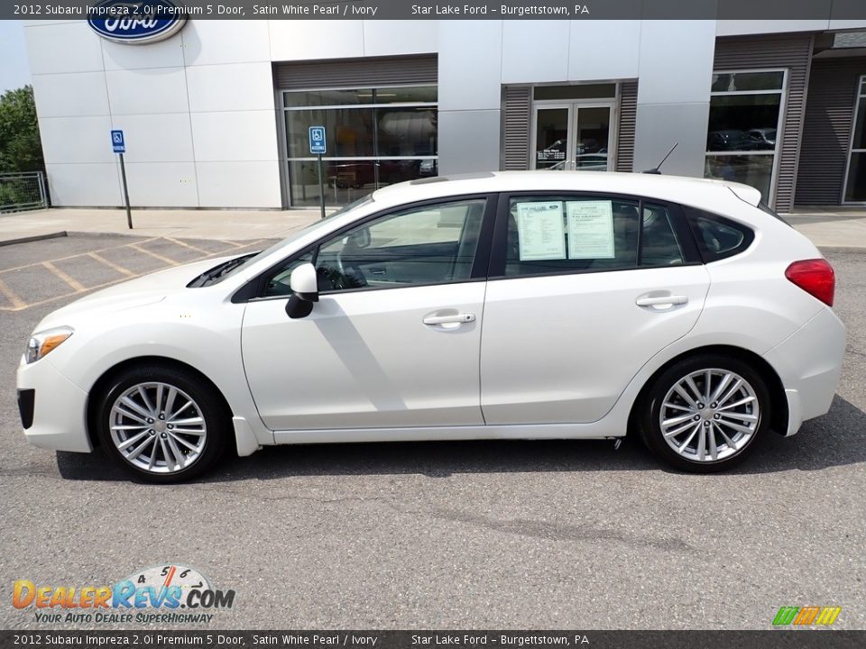 2012 Subaru Impreza 2.0i Premium 5 Door Satin White Pearl / Ivory Photo #2