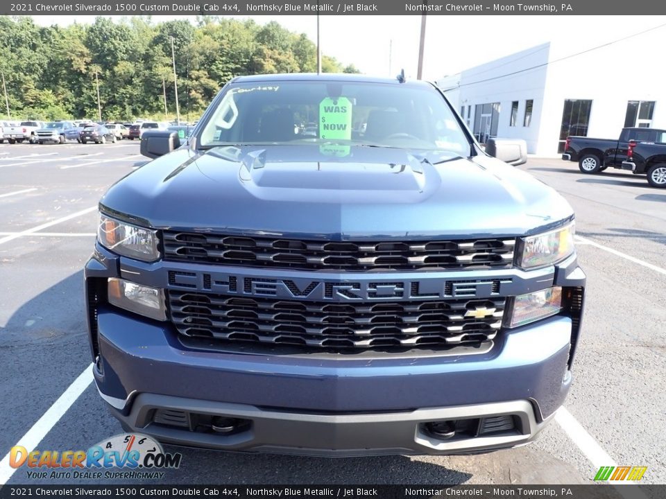 2021 Chevrolet Silverado 1500 Custom Double Cab 4x4 Northsky Blue Metallic / Jet Black Photo #7