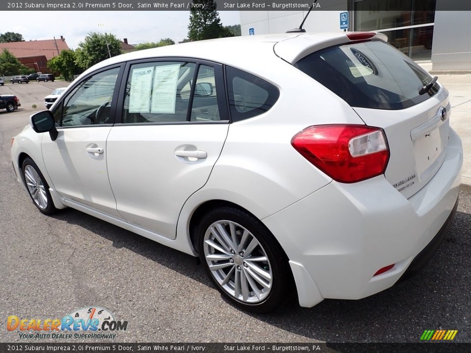 2012 Subaru Impreza 2.0i Premium 5 Door Satin White Pearl / Ivory Photo #3