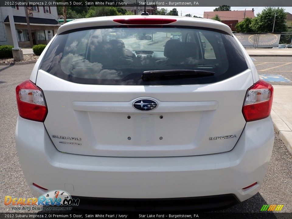 2012 Subaru Impreza 2.0i Premium 5 Door Satin White Pearl / Ivory Photo #4