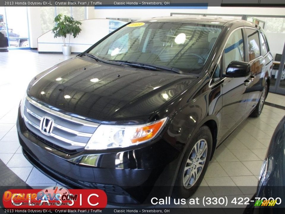 2013 Honda Odyssey EX-L Crystal Black Pearl / Truffle Photo #1