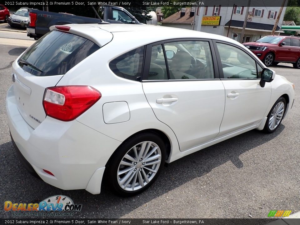 2012 Subaru Impreza 2.0i Premium 5 Door Satin White Pearl / Ivory Photo #6