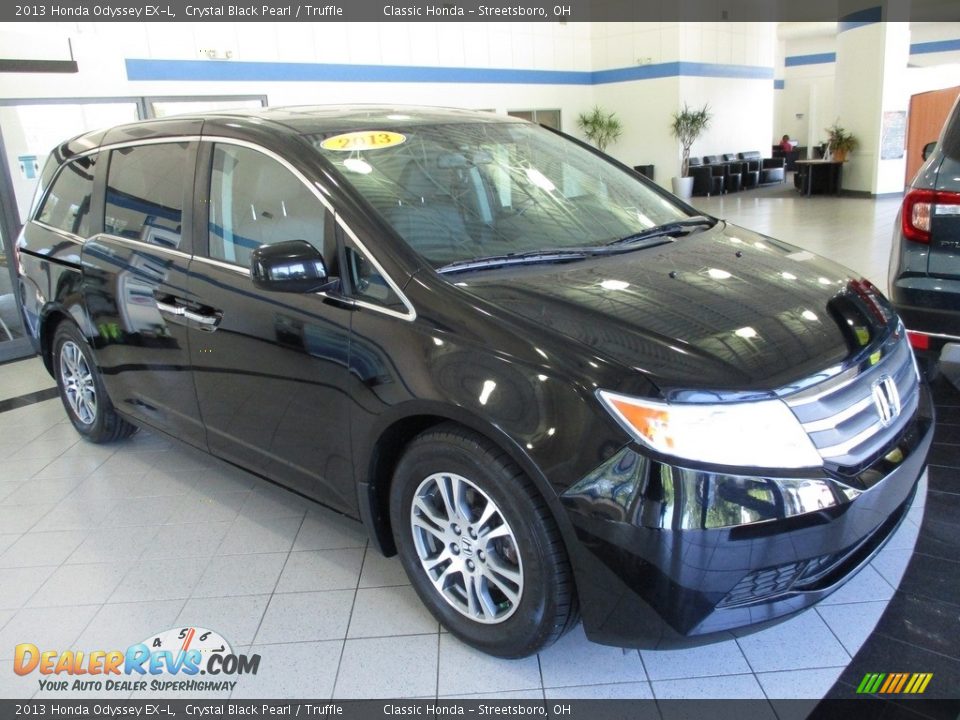 2013 Honda Odyssey EX-L Crystal Black Pearl / Truffle Photo #3