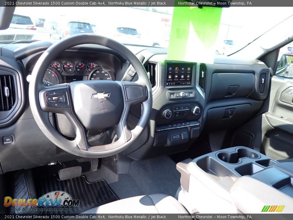 2021 Chevrolet Silverado 1500 Custom Double Cab 4x4 Northsky Blue Metallic / Jet Black Photo #12