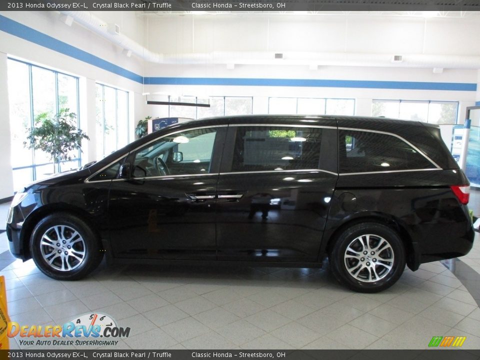 2013 Honda Odyssey EX-L Crystal Black Pearl / Truffle Photo #10