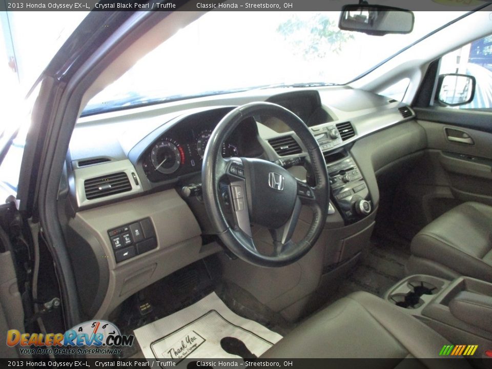2013 Honda Odyssey EX-L Crystal Black Pearl / Truffle Photo #27