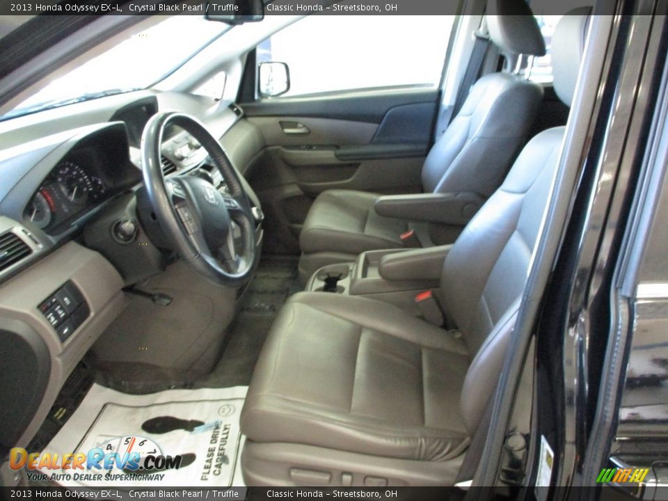 2013 Honda Odyssey EX-L Crystal Black Pearl / Truffle Photo #28