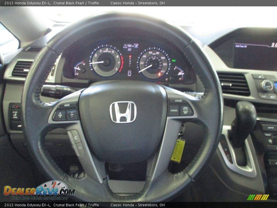 2013 Honda Odyssey EX-L Crystal Black Pearl / Truffle Photo #30