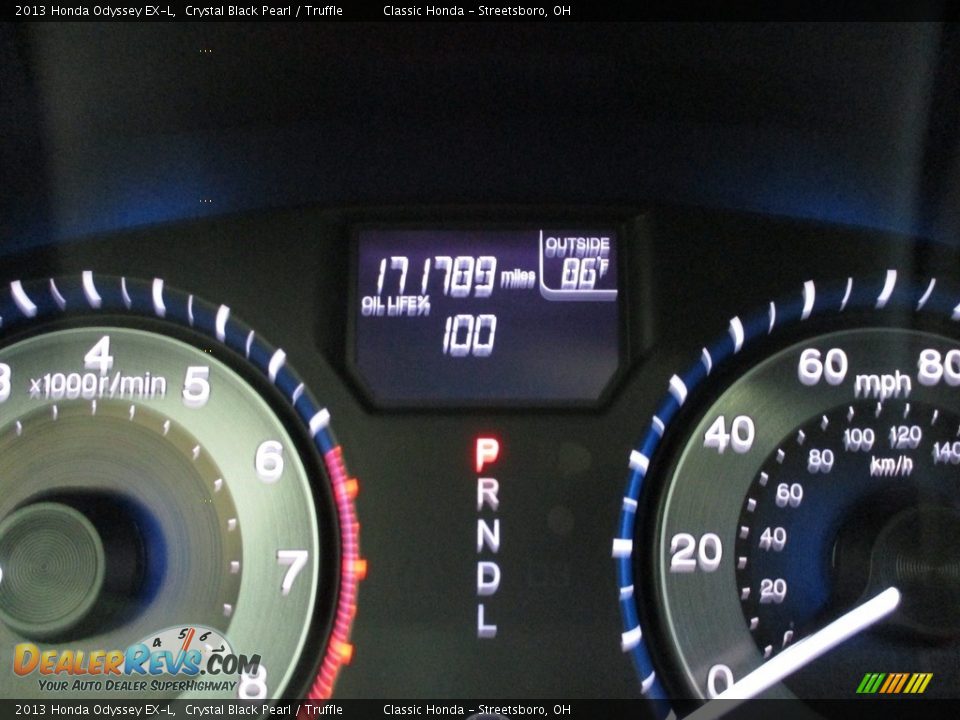 2013 Honda Odyssey EX-L Crystal Black Pearl / Truffle Photo #32