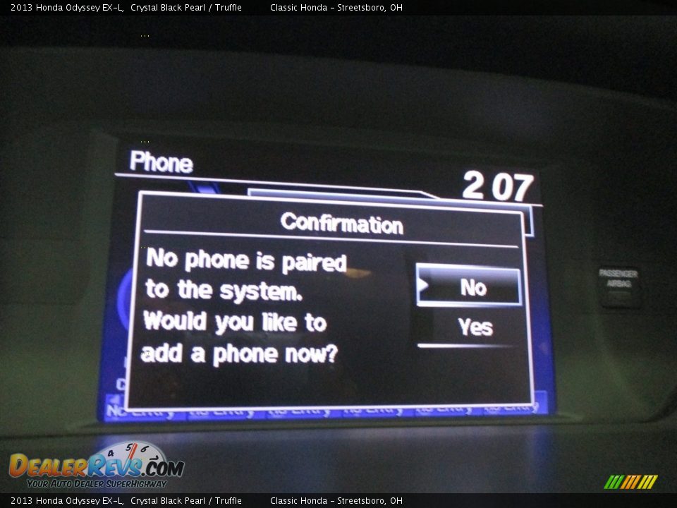 2013 Honda Odyssey EX-L Crystal Black Pearl / Truffle Photo #36