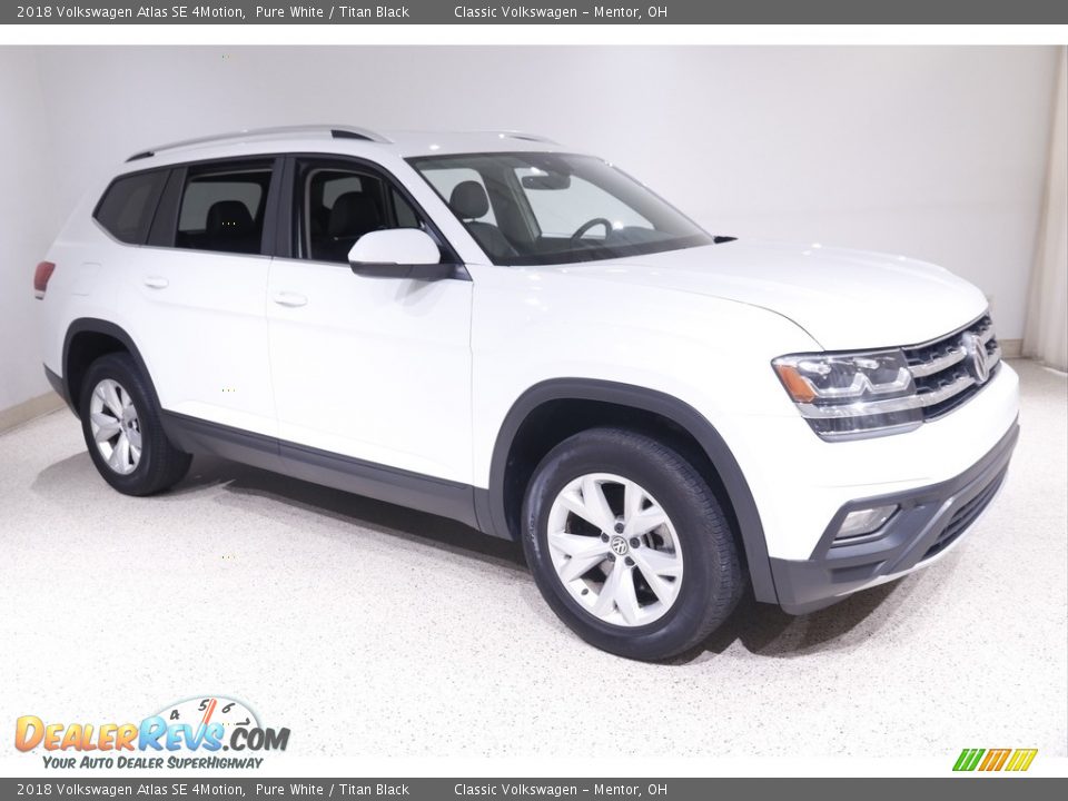 2018 Volkswagen Atlas SE 4Motion Pure White / Titan Black Photo #1