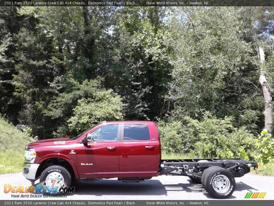 2021 Ram 3500 Laramie Crew Cab 4x4 Chassis Delmonico Red Pearl / Black Photo #1