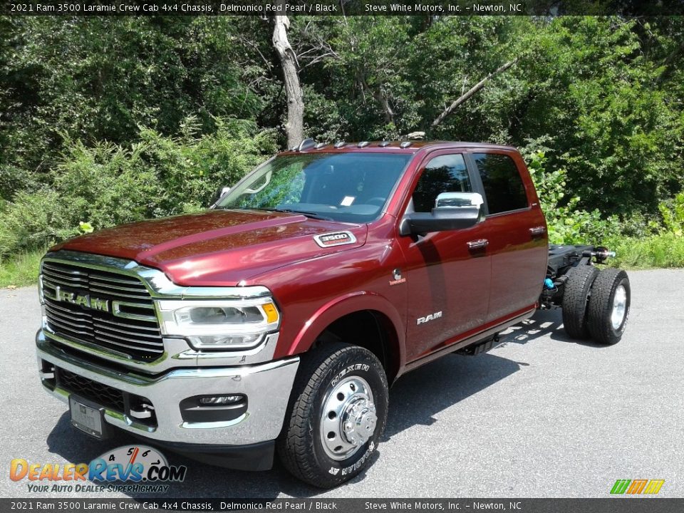 2021 Ram 3500 Laramie Crew Cab 4x4 Chassis Delmonico Red Pearl / Black Photo #2