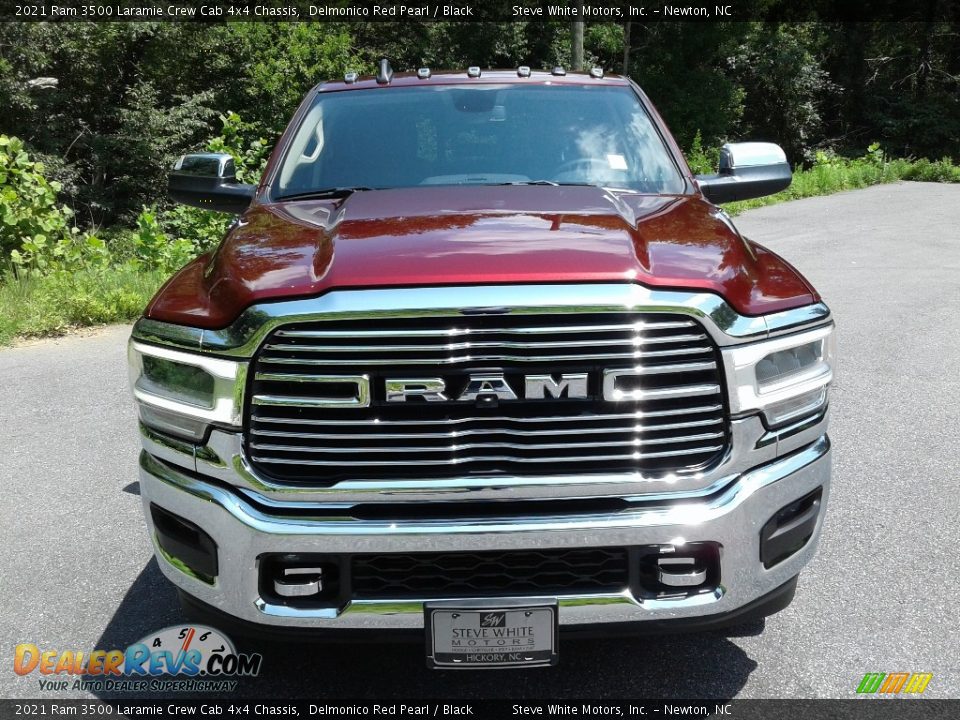 2021 Ram 3500 Laramie Crew Cab 4x4 Chassis Delmonico Red Pearl / Black Photo #3