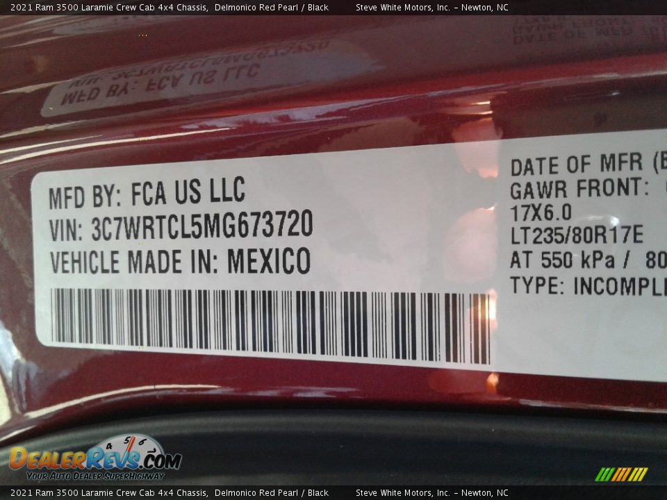 2021 Ram 3500 Laramie Crew Cab 4x4 Chassis Delmonico Red Pearl / Black Photo #29